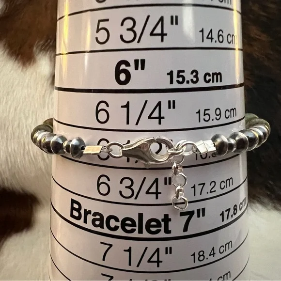 ❤️ 925 Desert Pearl Saucers Cerrillos Turquoise Moss Agate Spiny Bracelet 7+.75” - Picture 15 of 15